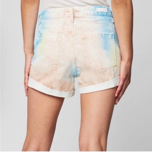 Blank NYC Big Girl's Spray Tie Dye Denim Shorts W/Folded Hem Sizes 8 or 10 - Picture 15 of 15